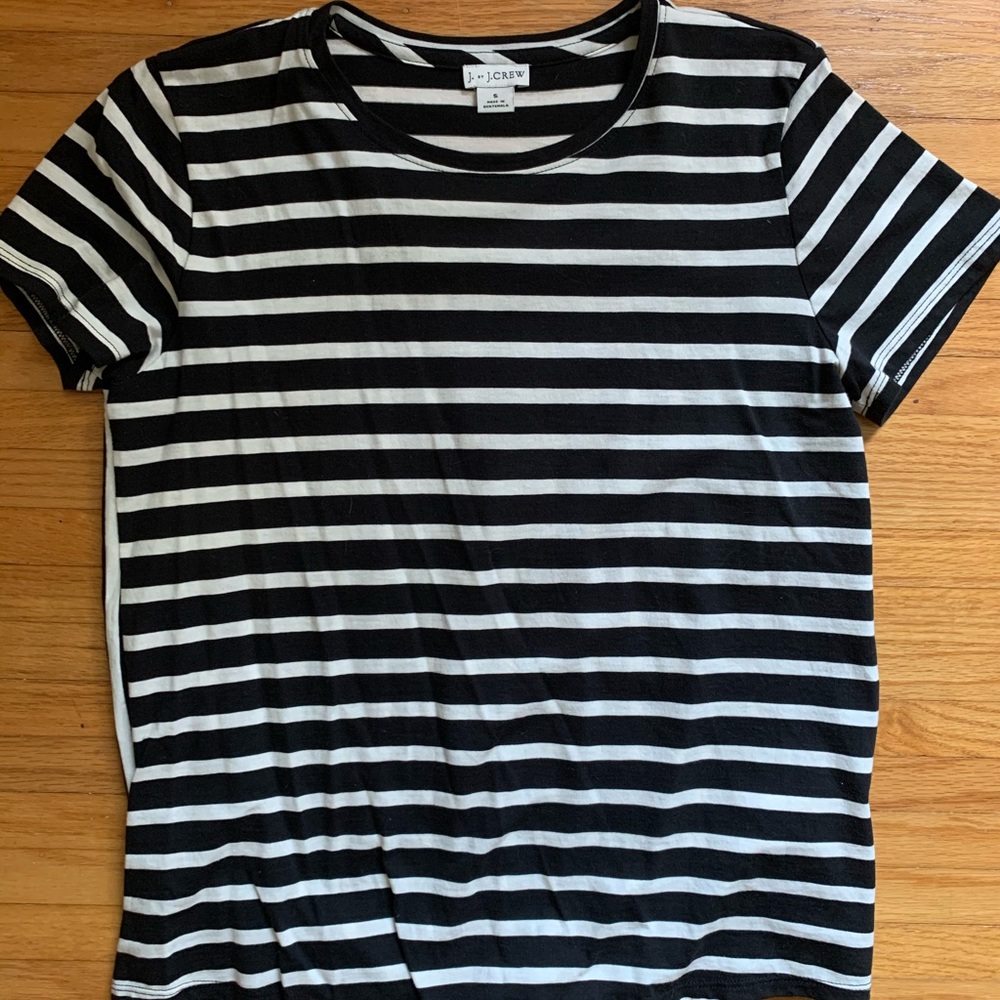 J Crew Factory black and white tie back top sz S